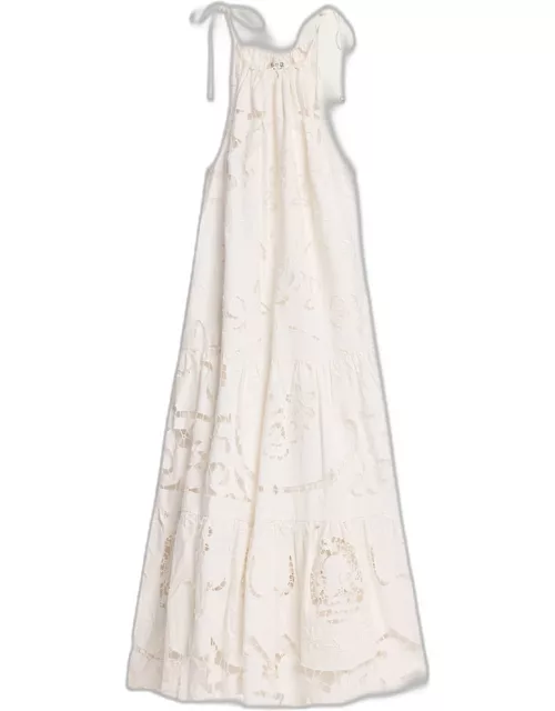 Edith Embroidered Midi Dres