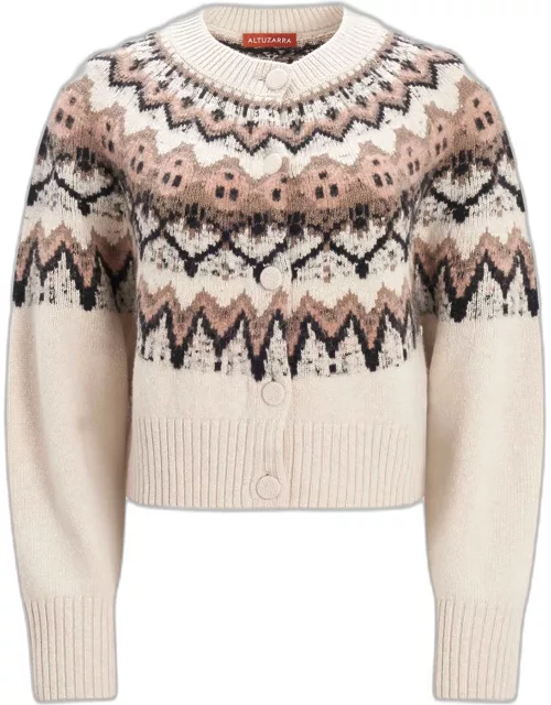 Barnum Fair Isle Wool Cardigan Sweater