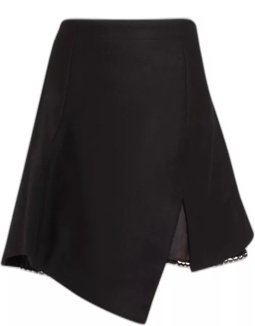 Asymmetric Mini Suiting Skirt