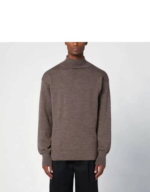 Brown wool turtleneck sweater