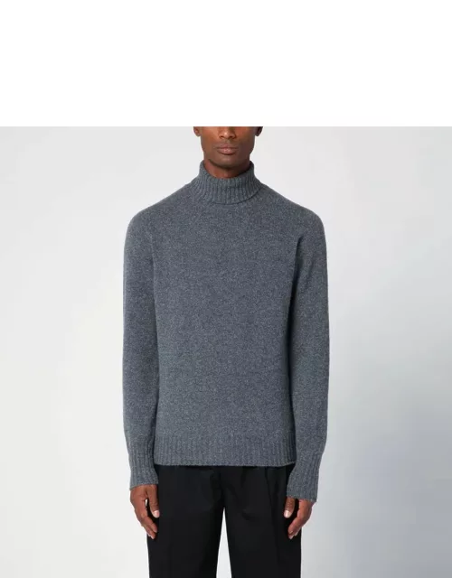 Grey anthracite wool turtleneck sweater