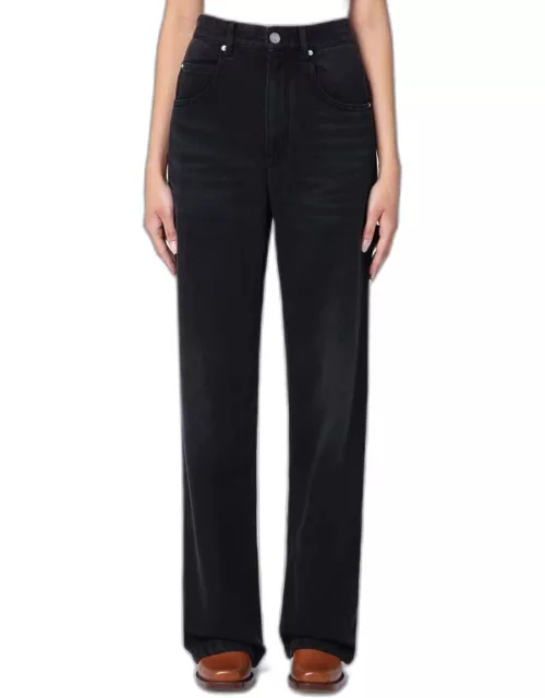 Black cotton-blend trouser