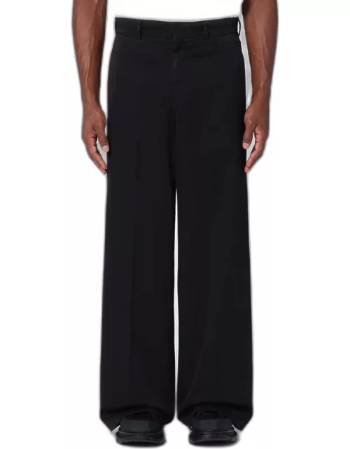 Black cotton wide trouser