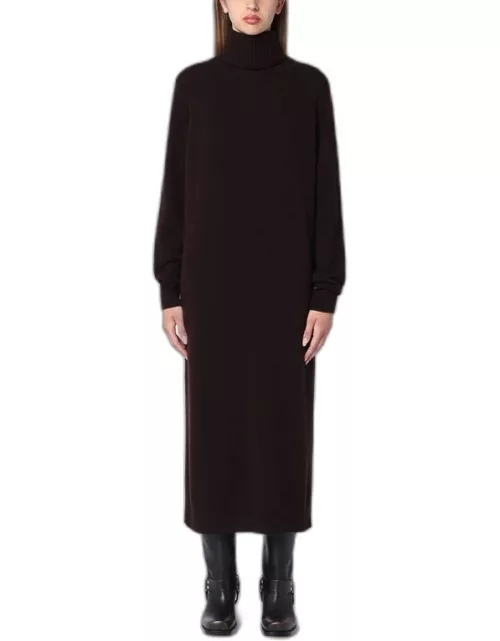 Brown cashmere blend turtleneck dres