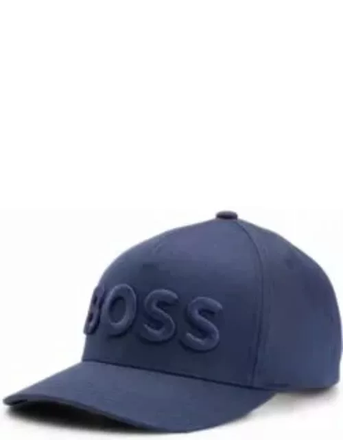 Cotton-twill cap with 3D embroidered logo- Dark Blue Men's Accessorie