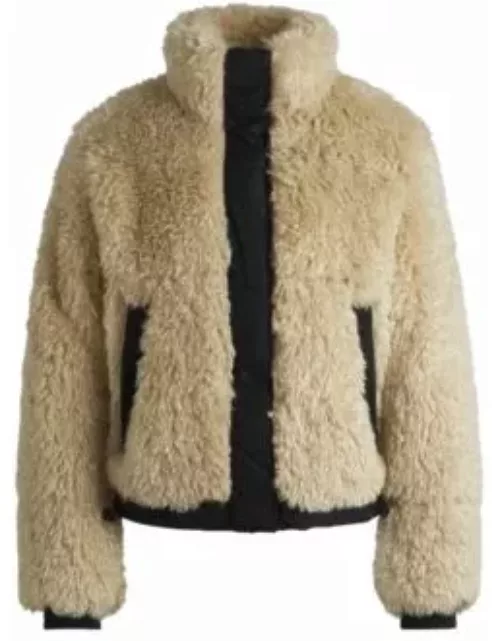 Boxy-fit jacket in shaggy faux fur- Light Beige Women's Casual Jacket