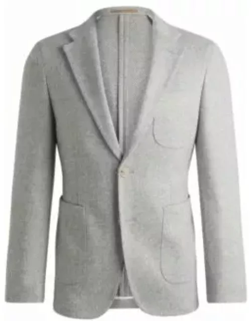 Slim-fit jacket in micro-patterned stretch jersey- Silver Men's Sport Coat