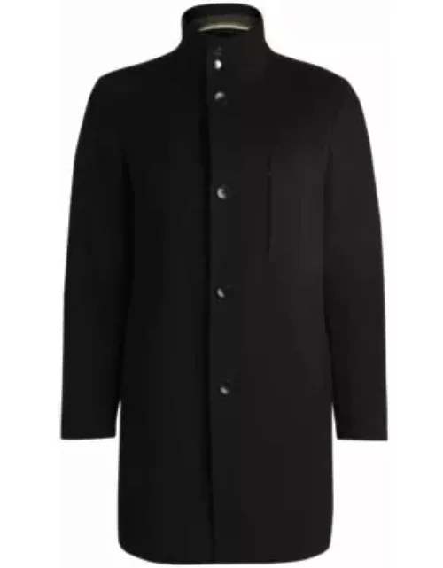 Slim-fit coat in wool and cashmere- Black Men's Formal Coat
