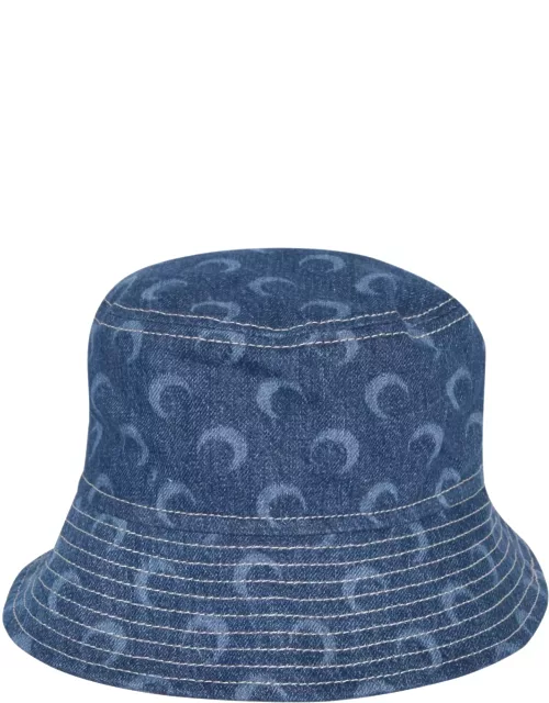 Marine Serre Blue Moon Denim Bucket Hat