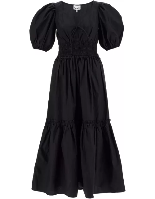 Ganni Black Cotton Maxi Dres