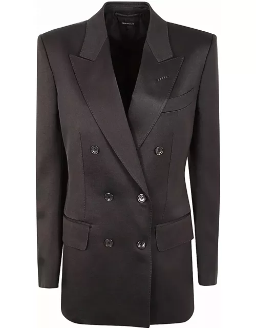 Tom Ford Silk And Wool Twill Double Breasted Jacket