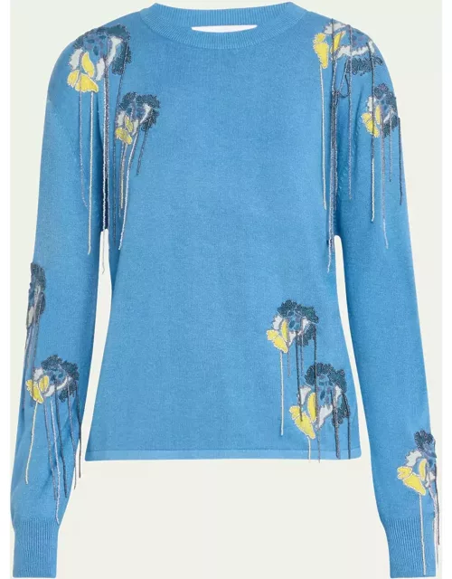 Flower Fringe Cashmere Pullover