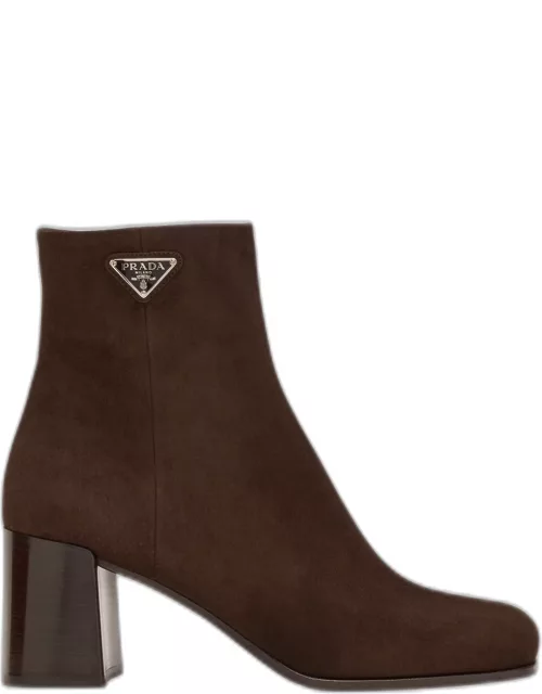 Suede Zip Ankle Bootie