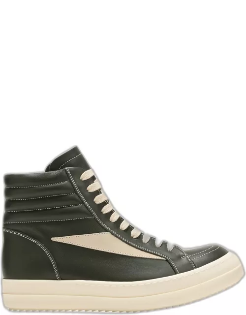 Scarpe Bicolor Leather High-Top Sneaker