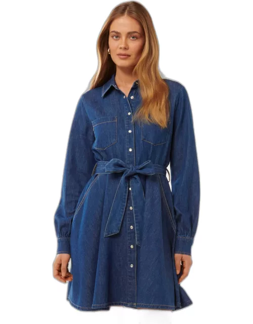 Forever New Women's Colette Denim Shirt Dress in Dark Wash