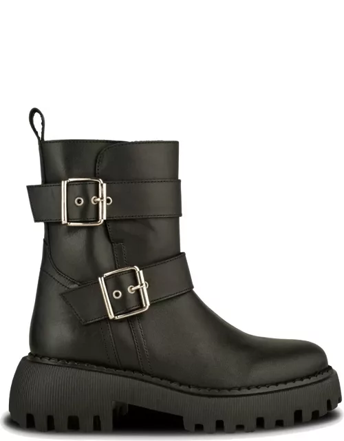 SHOE THE BEAR Posey Leather Biker Boots - Black