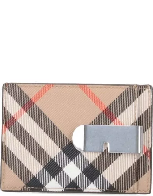 Burberry Card Holder With Money Clip 'Check'