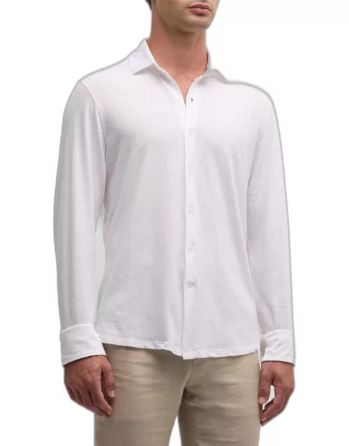 Men's Marcio Cotton and Linen Casual Button-Down Shirt