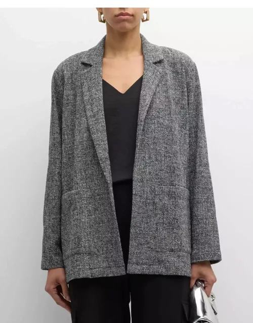 Open-Front Organic Cotton Tweed Blazer