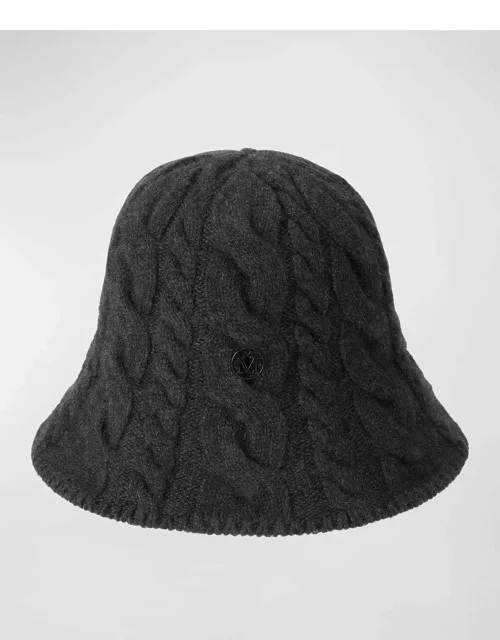 Clem Black Cable Knit Cashmere Bucket Hat