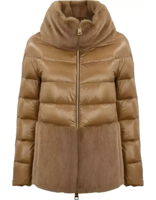 Herno Down Jacket With Ecological Fur