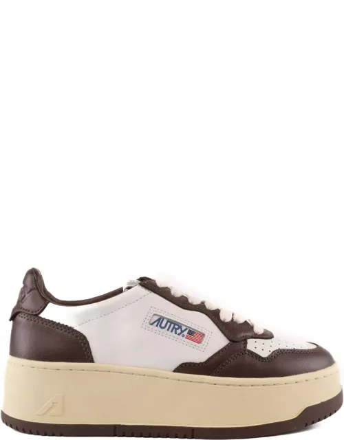 Autry Medalist Platform Sneakers In Leather