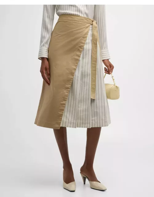 Pleated Wrap Skirt