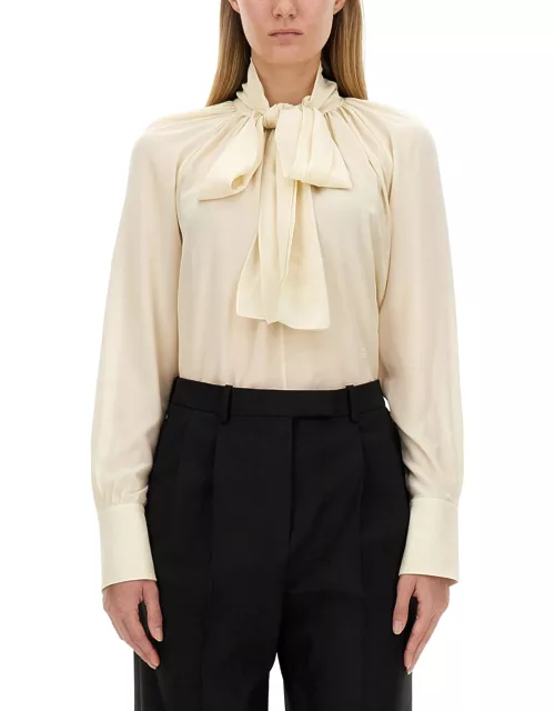 givenchy silk shirt with lavalliére collar