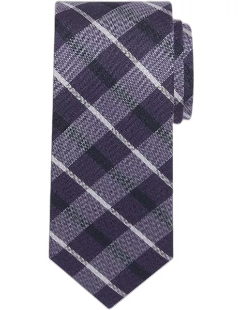 JoS. A. Bank Big & Tall Men's Gessato Plaid Tie , Purple, LONG