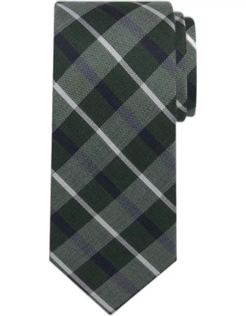 JoS. A. Bank Big & Tall Men's Gessato Plaid Tie , Green, LONG