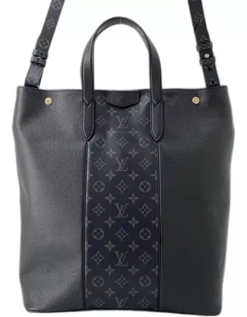 Louis Vuitton Noir Monogram Eclipse and Taiga Leather Tote Bag