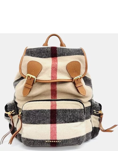 Burberry Multicolour Wool and Leather Rucksack Backpack