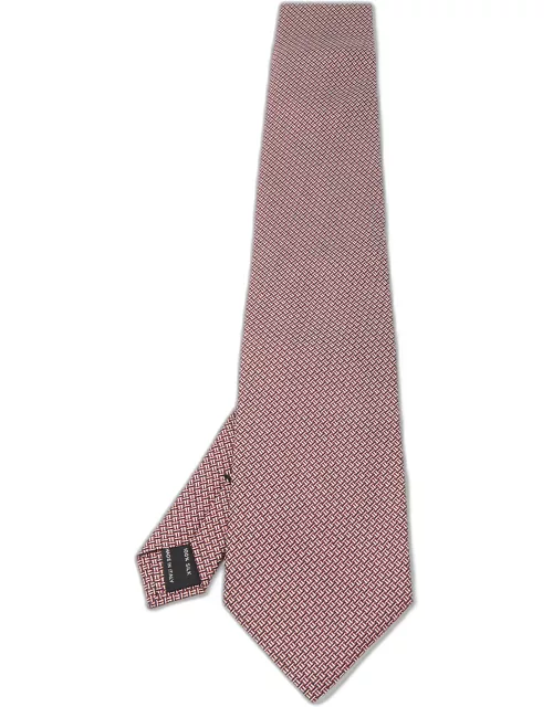 Tom Ford Red Patterned Silk Traditional Tie