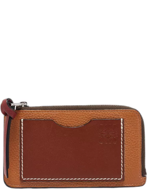 Loewe Brown Leather Zip Card Holder