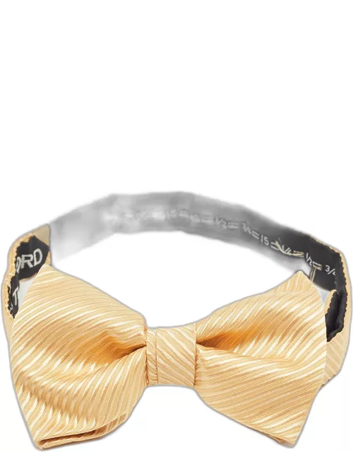 Tom Ford Yellow Stripe Silk Bow Tie