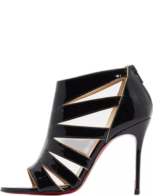 Christian Louboutin Black Patent Leather Beauty K Cage Bootie