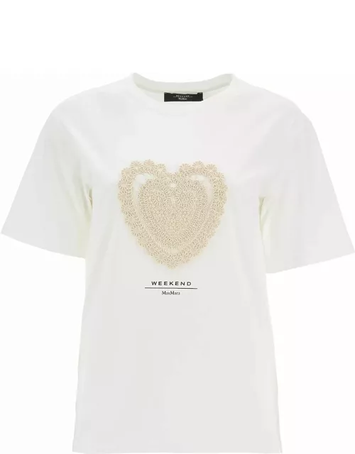 WEEKEND MAX MARA embroidered heart t-shirt