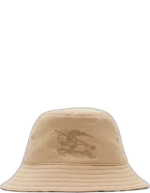 Reversible Check pattern beige fisherman's hat
