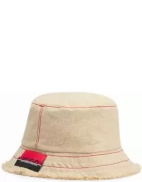 HUGO x Les Benjamins bucket hat with co-branded label- Brown Men's Accessorie