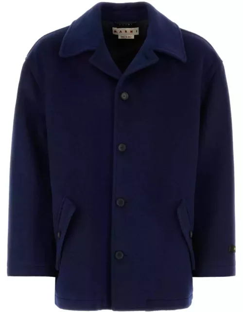 Marni Blue Wool Blend Coat