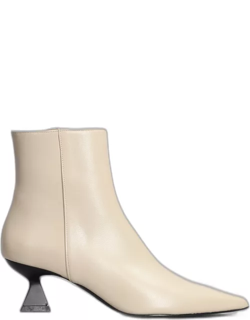 Roberto Festa Jina High Heels Ankle Boots In Beige Leather