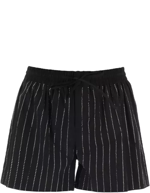 Giuseppe di Morabito Poplin Shorts With Rhinestone