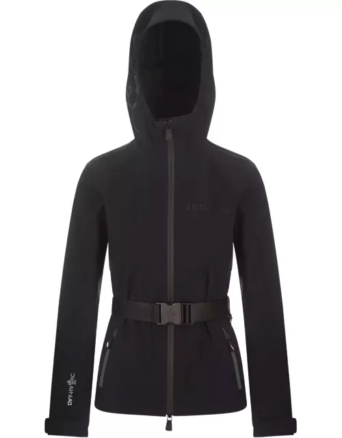 Moncler Grenoble Black Fex Hooded Jacket