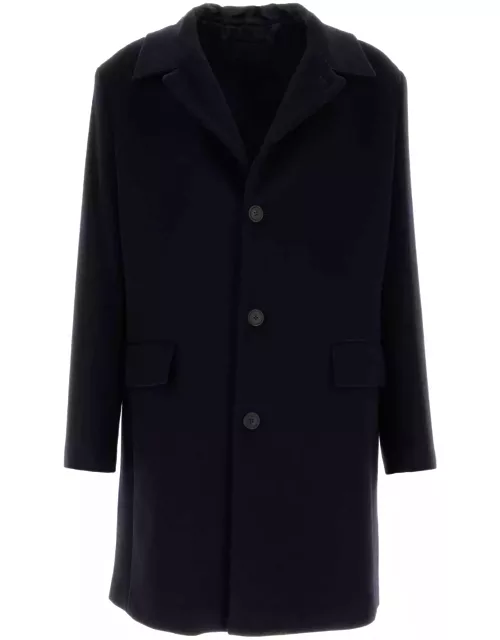 Prada Midnight Blue Wool Blend Coat