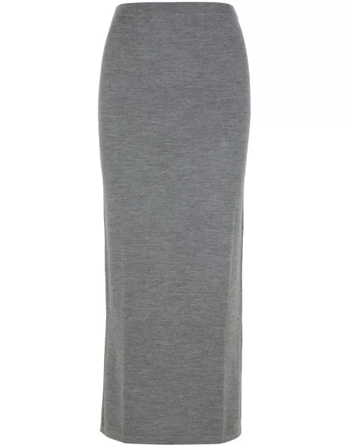 Moschino Grey Virgin Wool Skirt