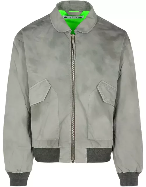 Acne Studios Grey Cotton Bomber Jacket