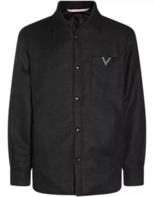 Valentino Grey Wool Casual Jacket