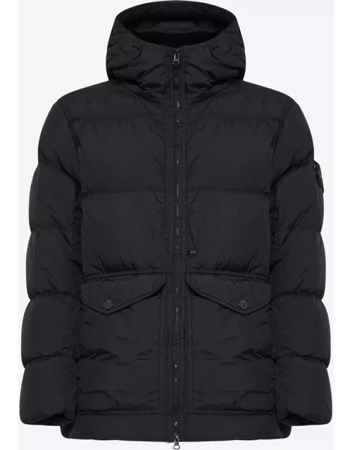 Stone Island Hooded Quilted Nylon Down Jacket