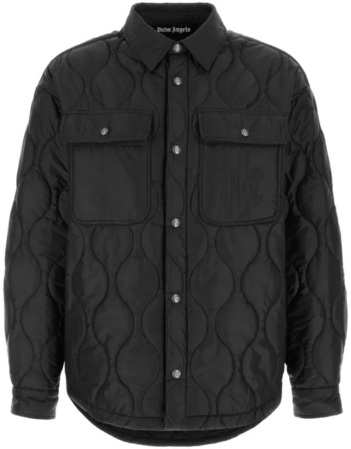 Palm Angels Black Polyester Padded Jacket
