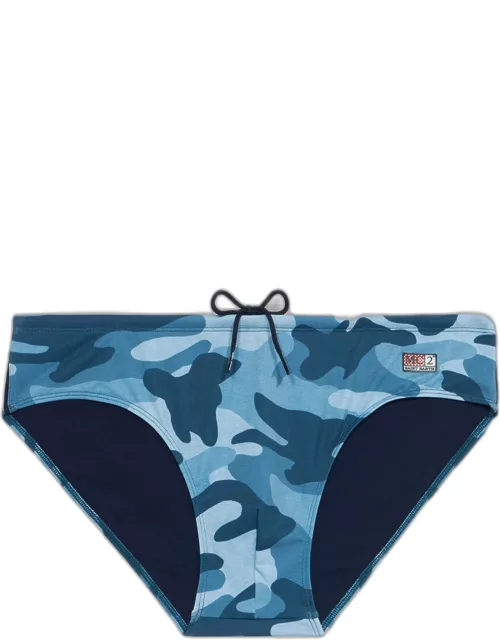 MC2 Saint Barth Man Denim Camouflage Swim Briefs Cayo